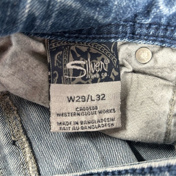 Silver Jeans Womens 29 Suki Surplus Denim Big Stitch Boot Cut Casual Rodeo Party - Picture 3 of 5